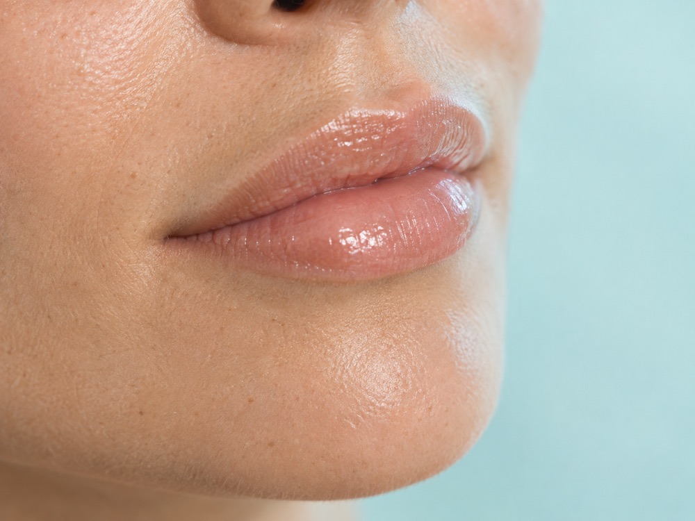Close-up of soft, natural-looking lips
